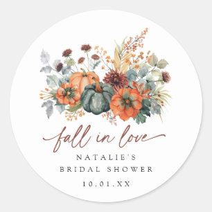 Elegante Bruiloftsborrel in Herfststijl Ronde Sticker
