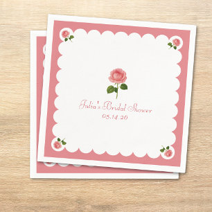 Elegante Bruiloftsborrel Klassieke Stof Rose Femin Servet