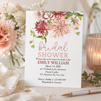 Elegante Bruiloftsborrel met Bloemen Kaart