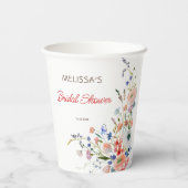 Elegante Bruiloftsborrel met Bloemen Papieren Bekers (Achterkant)