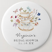 Elegante Bruiloftsborrel Ronde Button 6,0 Cm (Voorkant)