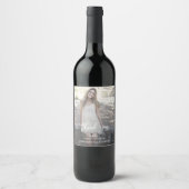 Elegante bruiloftsbruiloft met aangepaste foto wijn etiket (Voorkant)