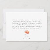 Elegante Bruiloftsdouche Herfst Bedankkaart (Achterkant)