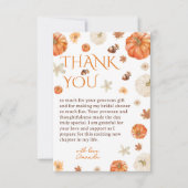 Elegante Bruiloftsdouche Herfst Bedankkaart (Voorkant)