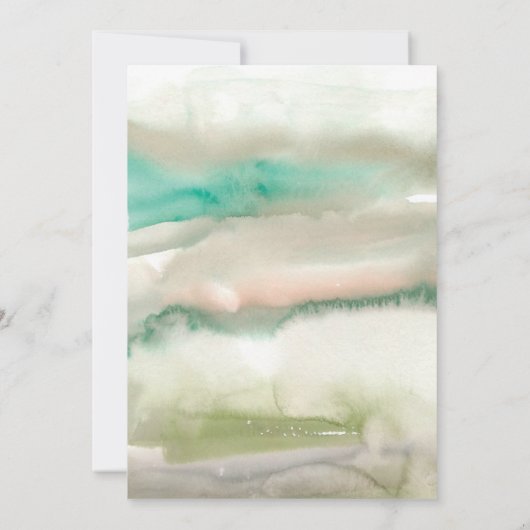 Elegante bruiloftsdouche in waterverf met smaragdg kaart (Achterkant)