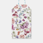 Elegante Bruiloftsdouche met Bloemmotieven Cadeaulabel (Achterkant)