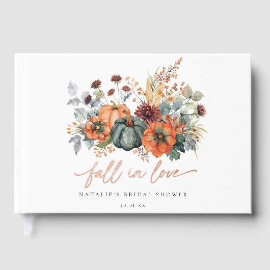 Elegante Bruiloftsdouche voor de Herfst Gastenboek (Voorkant)