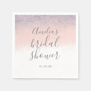 Elegante Bruiloftsfeest Faux Ombré Glitter Roze Servet