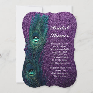 Elegante bruiloftsfeest in turkooisblauw en paars kaart