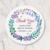 Elegante Bruiloftsshower Bloemige Wilde Bloemen Sl Bedankjes Labels (Voorkant)