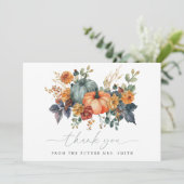 Elegante Bruiloftsshower Herfst Bedankkaart (Staand voorkant)