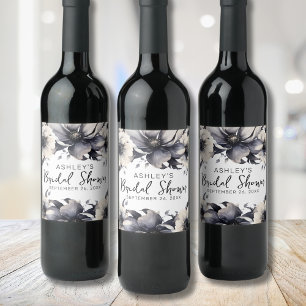 Elegante Bruiloftsshower met Bloemen Wijn Etiket