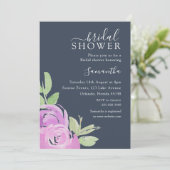 Elegante Bruiloftsshower Roze Waterverf Kaart (Staand voorkant)