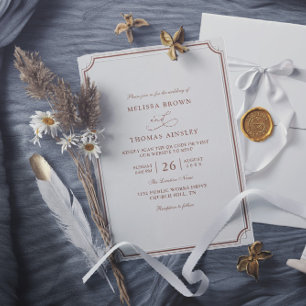 Elegante bruine ecru klassieke budget QR-code brui Kaart