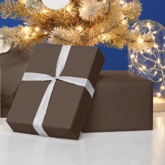 Elegante bruine effen kleur bruiloft cadeaupapier