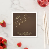 Elegante bruine en gouden slingerlichtjes grappige servet (Insitu)