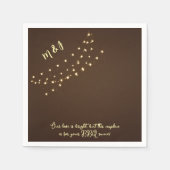 Elegante bruine en gouden slingerlichtjes grappige servet (Voorkant)