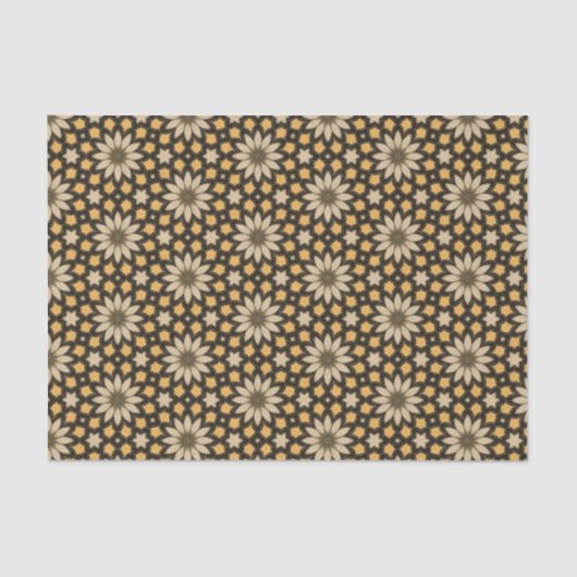 Elegante bruine en goudkleurige moderne geometrisc tissuepapier (Voorkant)