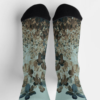 Elegante bruine en marine limelight hortensia sokken