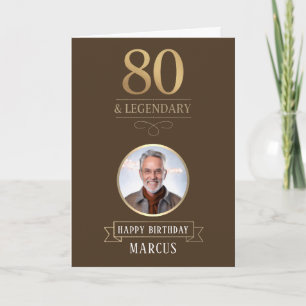 Elegante bruine & gouden 80ste & legendarische ver kaart
