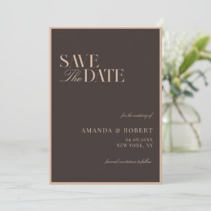 Elegante bruine klassieke oude geld bruiloft save the date
