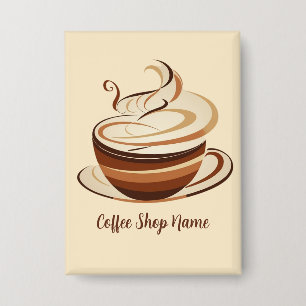 Elegante Bruine Koffie espresso business logo shop Button