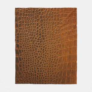 Elegante bruine krokodil lederen textuur. fleece deken
