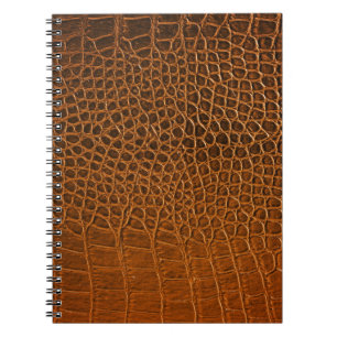 Elegante bruine krokodil lederen textuur. notitieboek