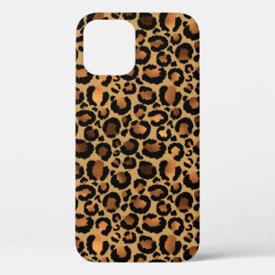 Elegante bruine luipaardvlekken Wilde dier glamour iPhone 12 Hoesje
