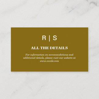 Elegante bruine monogram trouwbijlage kaart