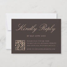 Elegante bruine QR-code bruiloft