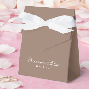Elegante Bruine Romantische Bruiloft Bedankdoosjes