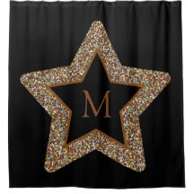 Elegante bruine ster glinsterend monogram