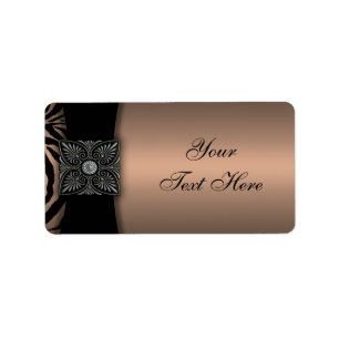 Elegante bruine zwarte zebra adreslabels etiket