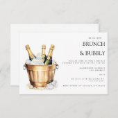 Elegante brunch & bubble bruids douche uitnodiging informatiekaartje (Voorkant / Achterkant)