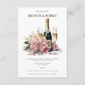 Elegante brunch & bubble bruids douche uitnodiging informatiekaartje (Voorkant)