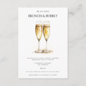 Elegante brunch & bubble bruids douche uitnodiging informatiekaartje (Voorkant)