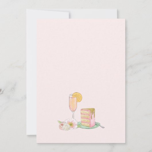 Elegante brunch en bruisende bruidsuitnodiging kaart (Achterkant)