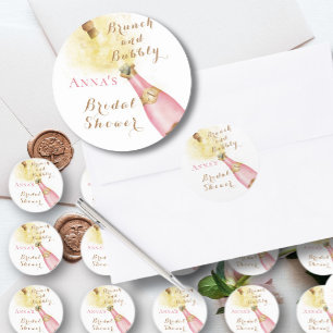 Elegante Brunch en Bruisende Bruiloft Borrel Ronde Sticker