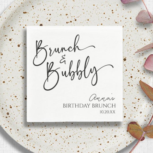 Elegante brunch en bubble verjaardagsbrunch servet
