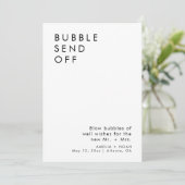 Elegante bubbel Stuur Off Wedding Receptie Teken Kaart (Staand voorkant)