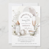Elégante bulles et Baby shower de thé Invitation (Devant)