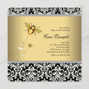 Elegante Bumble Bee Baby Shower Kaart
