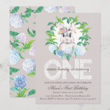 Elegante Bunny Floral Krans Eerste Verjaardag