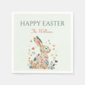 Elegante Bunny Spring Brunch Servet (Voorkant)