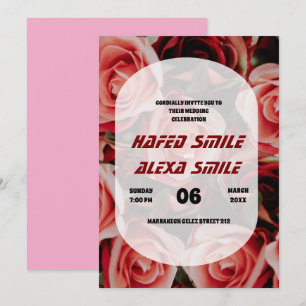 Elegante burgund roos en floral design Wedding In Kaart