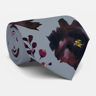 Elegante Burgundy Bordeaux Stofblauwe Trouw Stropdas