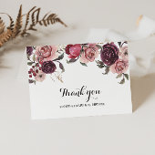 Elegante Burgundy Bruidsjoncher Bedankkaart