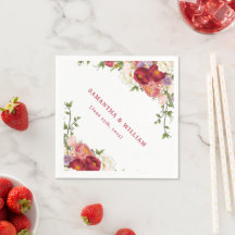 Elegante Burgundy en Crimson Blush Bloemige Bruilo