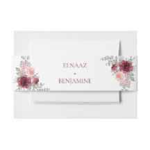 Elegante Burgundy en Roze Roos Waterverf Bruiloft